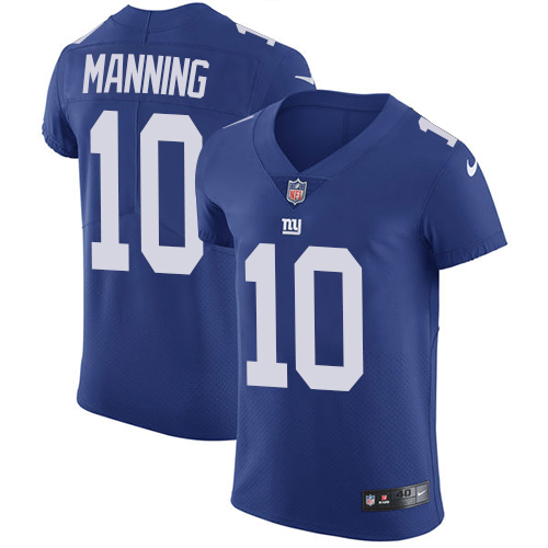Nike Giants #10 Eli Manning Royal Blue Team Color Men's Stitched NFL Vapor Untouchable Elite Jersey - Click Image to Close